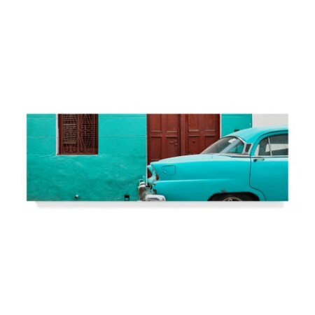 Havana Turquoise Street by Philippe Hugonnard, 10x32-Inch Canvas Wall Art